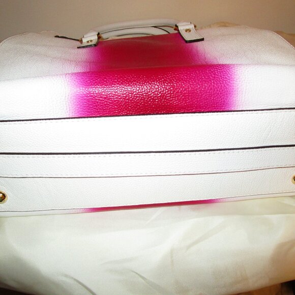 Michael Kors Hamilton N/S Fuschia Spray Large Satchel - Picture 3 of 12